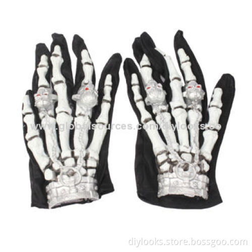 Halloween Scary Skeleton Bones Glow Gloves